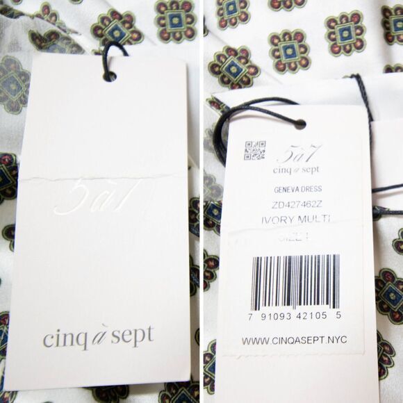 NEW Cinq à Sept 100% Silk Geneva Empire-waist Mini Dress, Ivory,  L - Picture 8 of 15